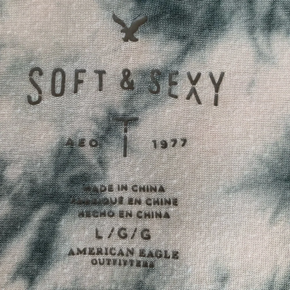 American Eagle AEO Soft & Sexy T-Shirt Short Sleeve Tie Dye Blue White Women’s L - Picture 11 of 12